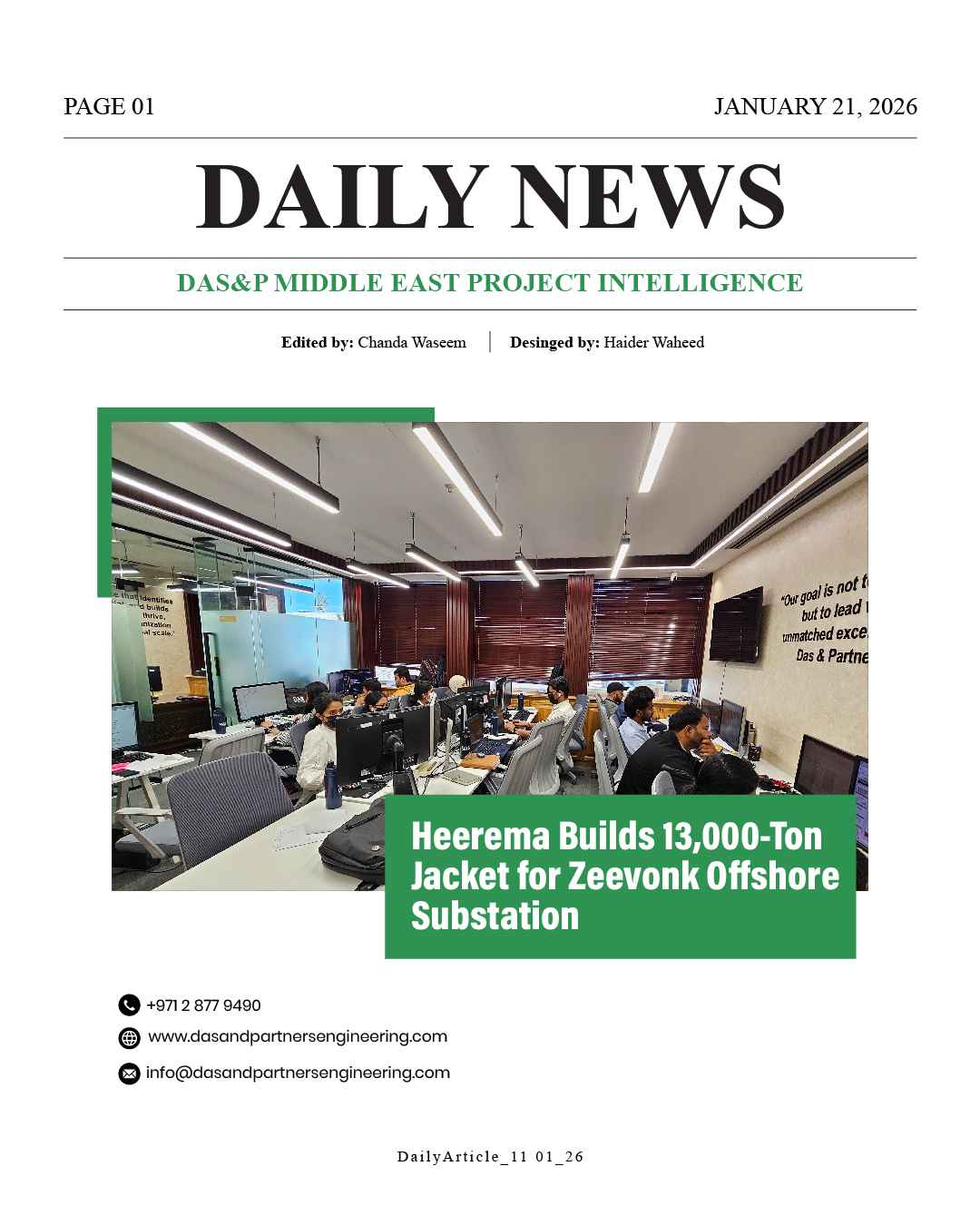 DAS Daily News January 21