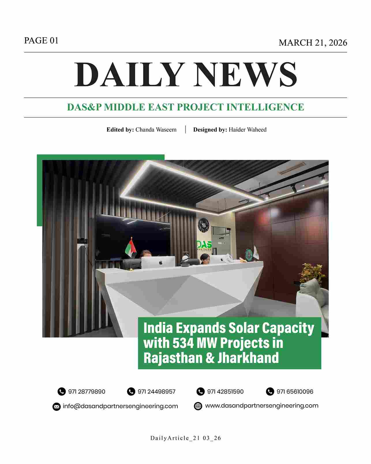 DAS Daily News March 21