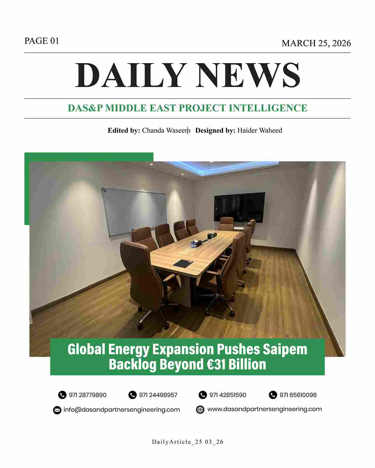 DAS Daily News March 25